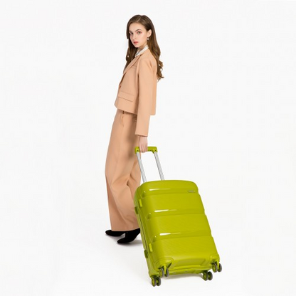 K2092L - Kono Bright Hard Shell PP Suitcase 3 Pieces Set - Classic Collection - Green
