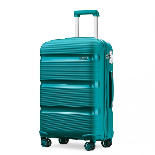 K2092L - Kono 28 Inch Bright Hard Shell PP Suitcase - Classic Collection - Blue/Green