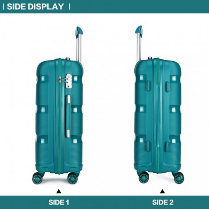 K2092L - Kono 28 Inch Bright Hard Shell PP Suitcase - Classic Collection - Blue/Green