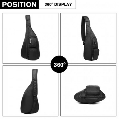 Miss Lulu Casual Single Strap Sling Backpack - Black | Lightweight & Durable