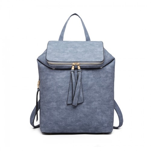 Miss Lulu Expandable Fashion Backpack - Blue | Stylish & Practical for School, Work, or Everyday Use