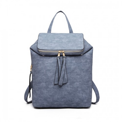 Miss Lulu Expandable Fashion Backpack - Blue | Stylish & Practical for School, Work, or Everyday Use