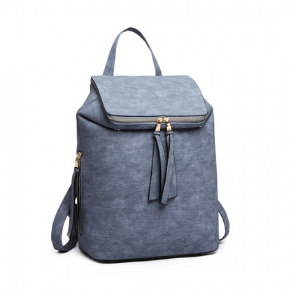 Miss Lulu Expandable Fashion Backpack - Blue | Stylish & Practical for School, Work, or Everyday Use