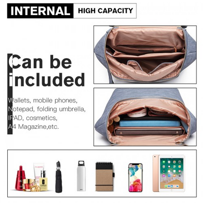 Miss Lulu Expandable Fashion Backpack - Blue | Stylish & Practical for School, Work, or Everyday Use