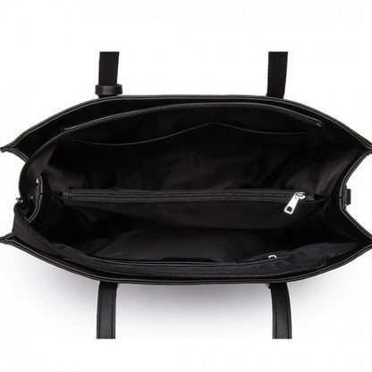 Miss Lulu Glossy Detail Shoulder Bag - Black | Stylish & Versatile Bag for Women