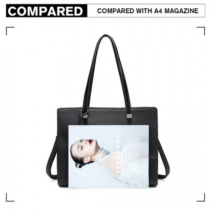 Miss Lulu Glossy Detail Shoulder Bag - Black | Stylish & Versatile Bag for Women
