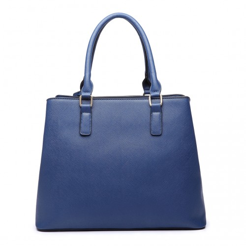 Miss Lulu Front Pocket Multi Compartment Briefcase Shoulder Bag - Navy | LT6611