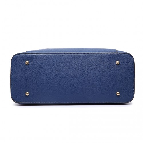Miss Lulu Front Pocket Multi Compartment Briefcase Shoulder Bag - Navy | LT6611