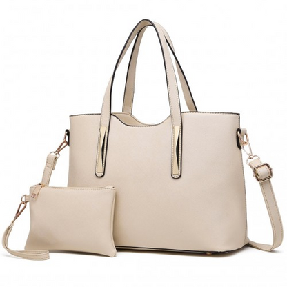 Miss Lulu PU Leather Handbag & Purse - Beige | Stylish & Functional Women's Handbag