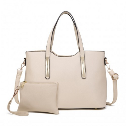 Miss Lulu PU Leather Handbag & Purse - Beige | Stylish & Functional Women's Handbag