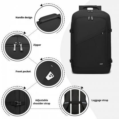 Kono Multi-purpose Business Large Backpack – Fits 15.6" Laptop, Ideal for Work, Travel & Daily Commute - Black