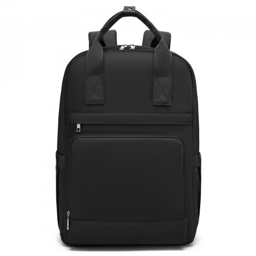 Kono Casual Contemporary Backpack with Laptop Sleeve & Padded Straps for Daily Commute - Black
