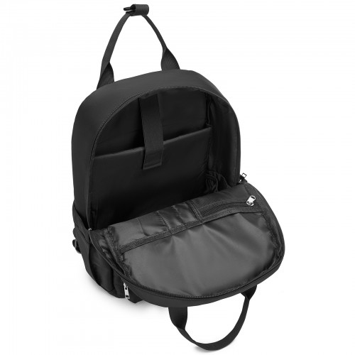 Kono Casual Contemporary Backpack with Laptop Sleeve & Padded Straps for Daily Commute - Black
