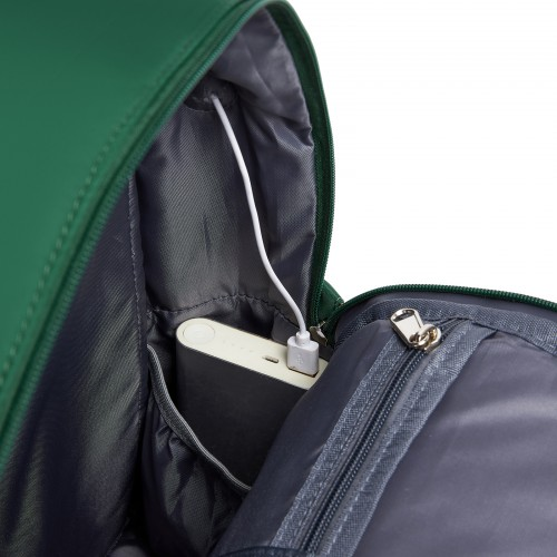 Kono Casual Contemporary Backpack with Laptop Sleeve & Padded Straps - Green & Brown