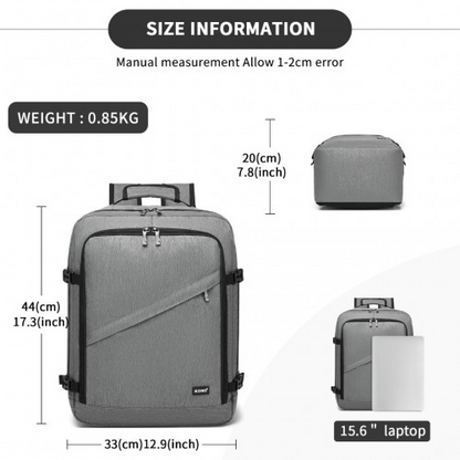 Kono Multi-purpose Business Backpack - Fits 15.6" Laptop, Ideal for Work, Travel & Daily Commute - Grey