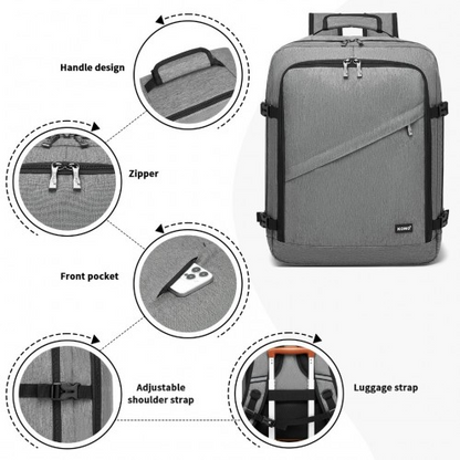 Kono Multi-purpose Business Backpack - Fits 15.6" Laptop, Ideal for Work, Travel & Daily Commute - Grey
