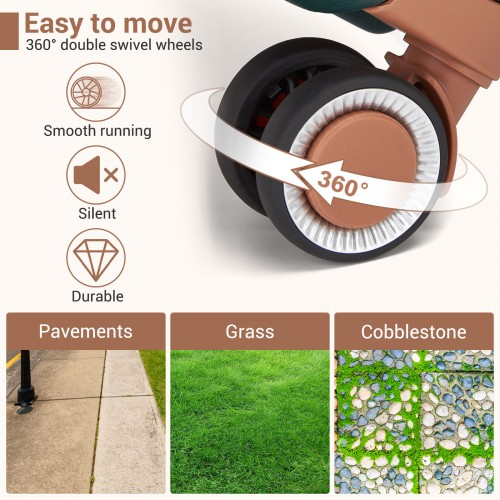 KSK2591 - Kono 20/24/28 inch PP Modern Scratch-Resistant Suitcase Set with TSA Lock & Stylish Brown Accents - Green and Brown