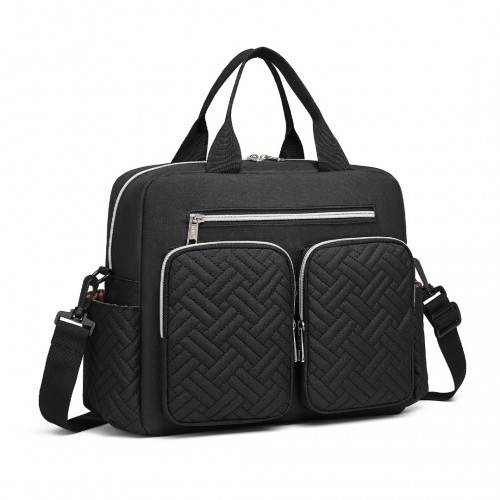 Kono Durable And Functional Changing Tote Bag - Black | Spacious, Waterproof & Multi-Pocket Design
