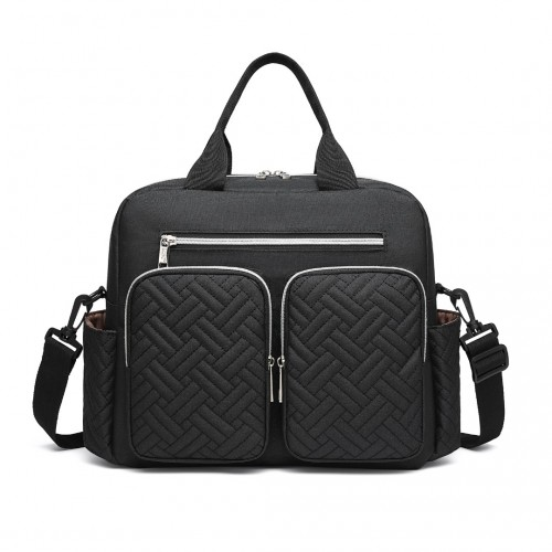 Kono Durable And Functional Changing Tote Bag - Black | Spacious, Waterproof & Multi-Pocket Design
