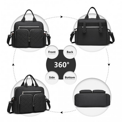 Kono Durable And Functional Changing Tote Bag - Black | Spacious, Waterproof & Multi-Pocket Design