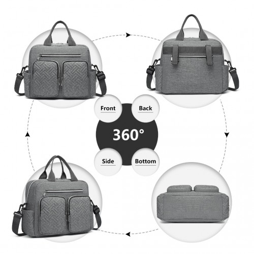 Kono Durable and Functional Changing Tote Bag - Grey | Roomy, Waterproof & Versatile