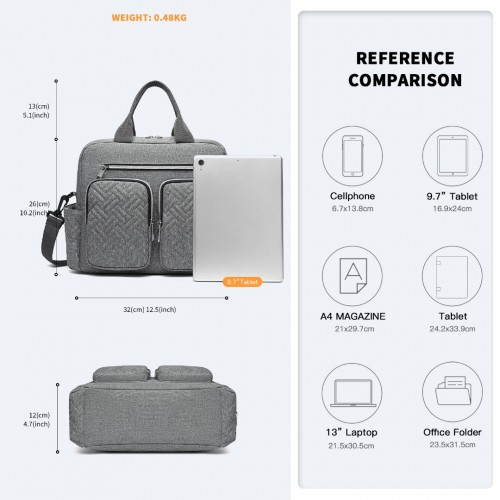 Kono Durable and Functional Changing Tote Bag - Grey | Roomy, Waterproof & Versatile
