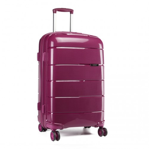 KONO 20 Inch Purple Cabin Size Hard Shell Suitcase - Lightweight & Durable