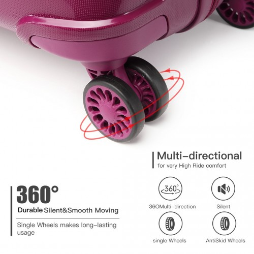 K1997L - KONO 24 INCH HARD SHELL PP SUITCASE - PURPLE