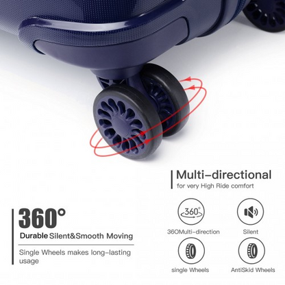 KONO 20 Inch Cabin Size Hard Shell Suitcase - Navy | Lightweight & Durable Travel Luggage