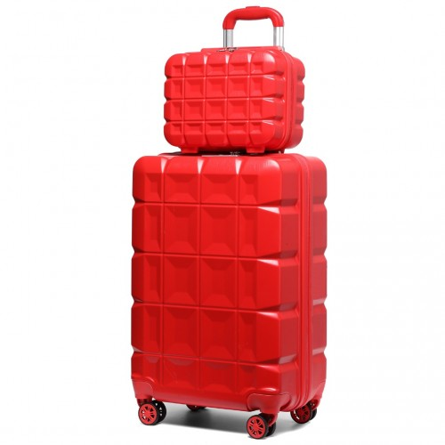 Kono 13/20 Inch Lightweight Hard Shell ABS Cabin Suitcase with TSA Lock & Vanity Case - Red