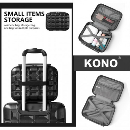 Kono 13/20 Inch Lightweight Hard Shell ABS Cabin Suitcase With TSA Lock And Vanity Case - Black