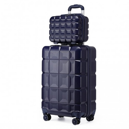 Kono 13/20 Inch Lightweight Hard Shell ABS Cabin Suitcase With TSA Lock And Vanity Case - Navy