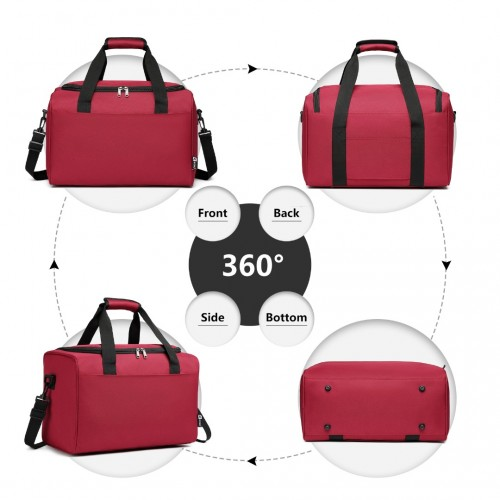 Kono Structured Travel Duffle Bag - Burgundy | Stylish and Functional | Water-Resistant Oxford Cloth | Ideal for Travel & Daily Use