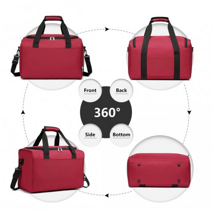 Kono Structured Travel Duffle Bag - Burgundy | Stylish and Functional | Water-Resistant Oxford Cloth | Ideal for Travel & Daily Use