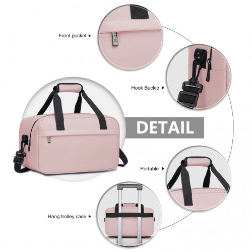 Kono Lightweight Multi Purpose Unisex Sports Travel Duffel Bag - Pink