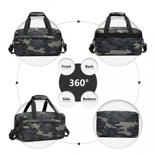 Kono Lightweight Multi Purpose Unisex Sports Travel Duffel Bag - Camouflage