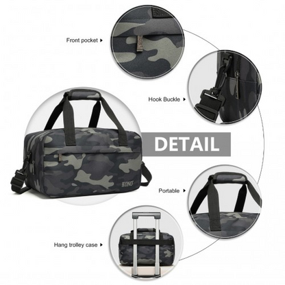 Kono Lightweight Multi Purpose Unisex Sports Travel Duffel Bag - Camouflage