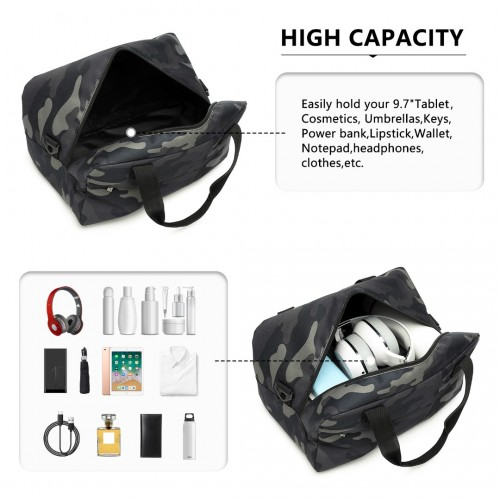 Kono Lightweight Multi Purpose Unisex Sports Travel Duffel Bag - Camouflage