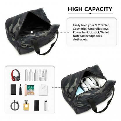 Kono Lightweight Multi Purpose Unisex Sports Travel Duffel Bag - Camouflage