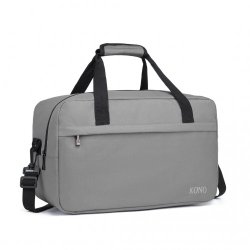 Kono Lightweight Multi Purpose Unisex Sports Travel Duffel Bag - Grey