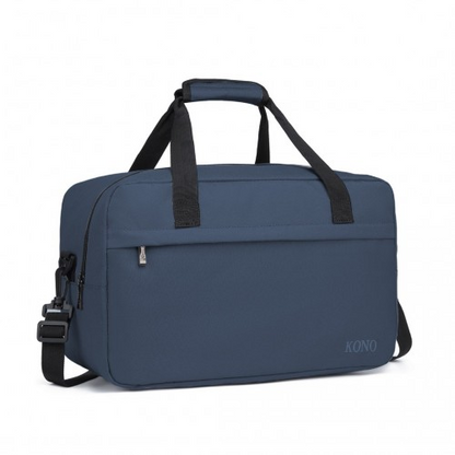 Kono Lightweight Multi Purpose Unisex Sports Travel Duffel Bag - Navy