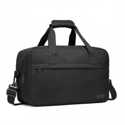 Kono Lightweight Multi Purpose Unisex Sports Travel Duffel Bag - Black