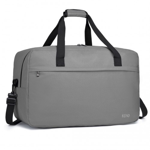 Kono Lightweight Multi Purpose Unisex Sports Travel Duffel Bag - Grey