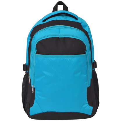 vidaXL 40L School Backpack - Durable Black and Blue Bag for Students