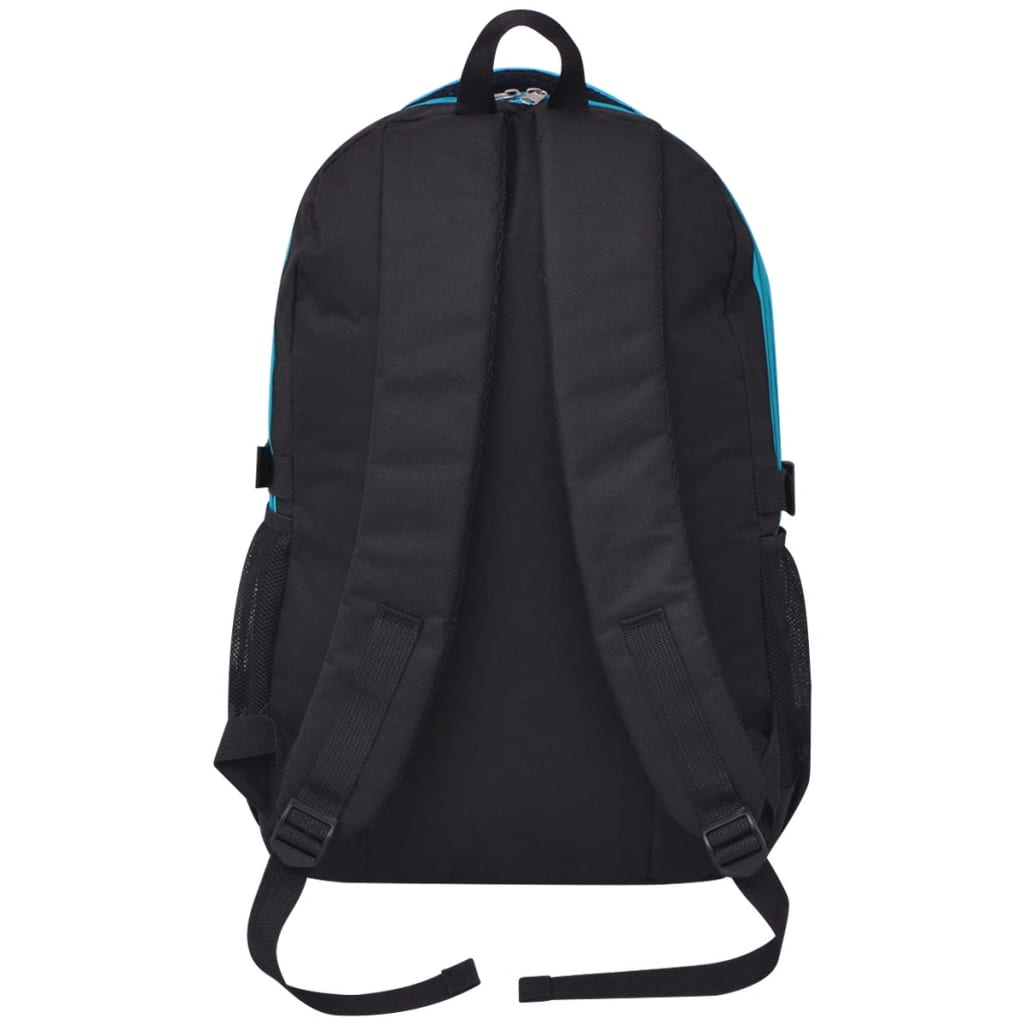 vidaXL 40L School Backpack - Durable Black and Blue Bag for Students