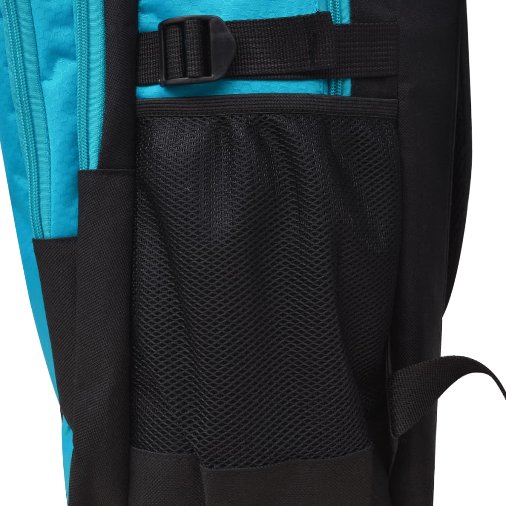 vidaXL 40L School Backpack - Durable Black and Blue Bag for Students