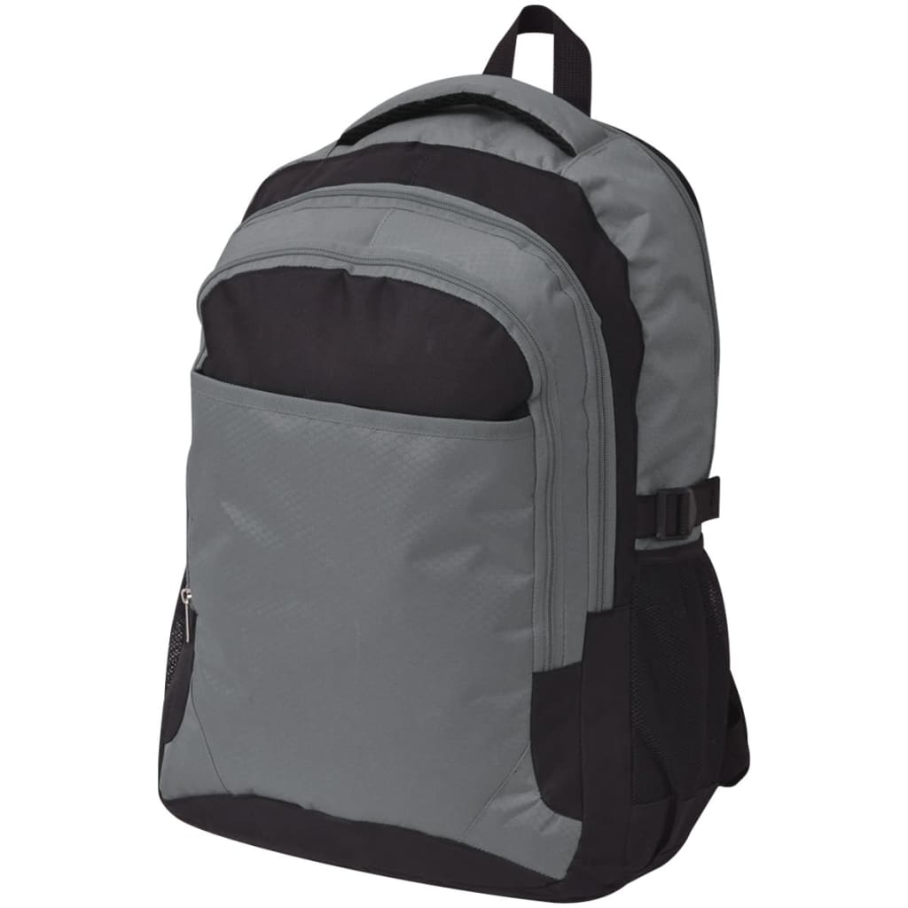 vidaXL School Backpack - 40 L Capacity, Durable Black and Grey Design