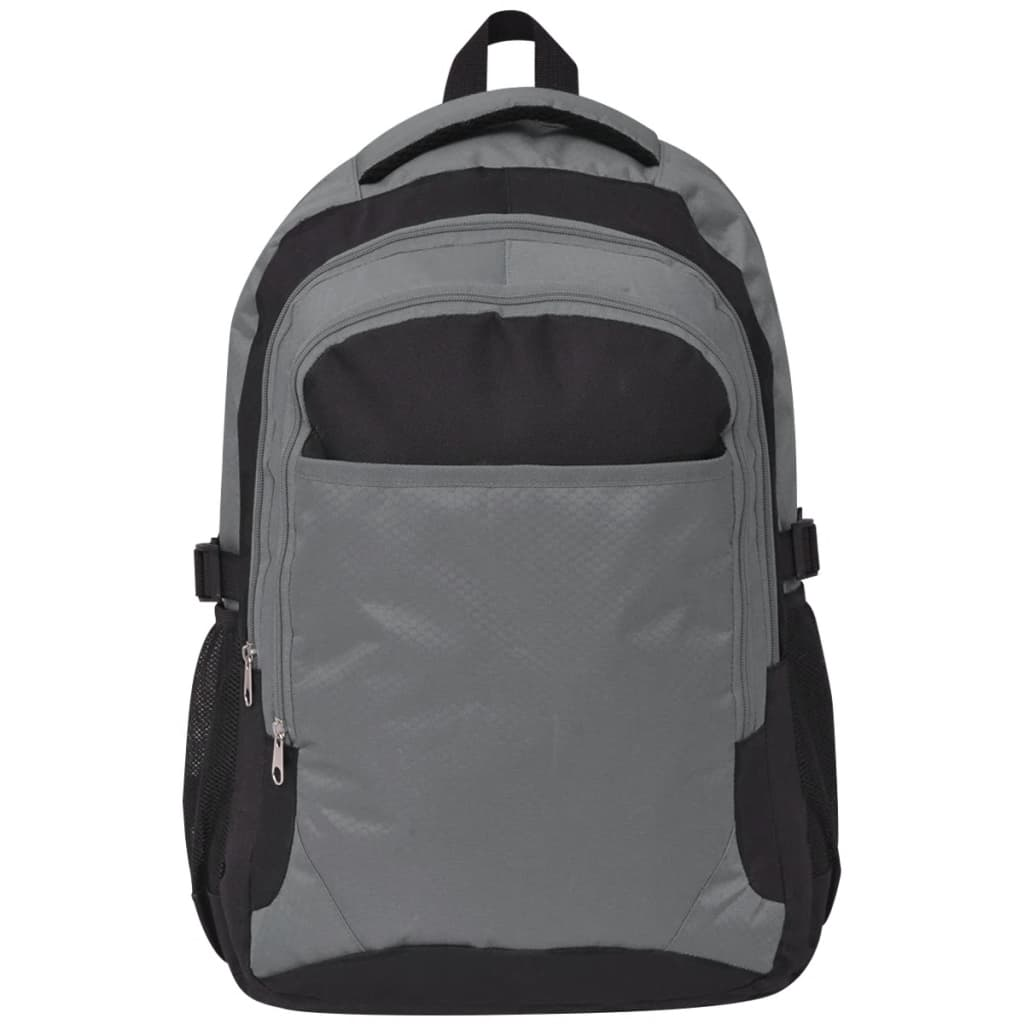 vidaXL School Backpack - 40 L Capacity, Durable Black and Grey Design