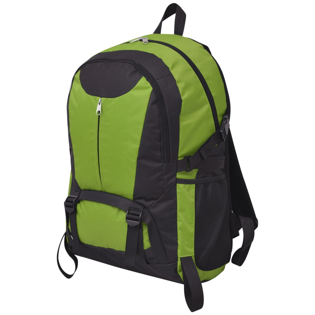 vidaXL Hiking Backpack 40 L - Durable, Water-Repellent, Black and Green