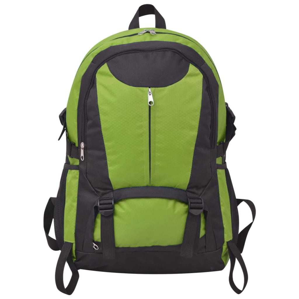 vidaXL Hiking Backpack 40 L - Durable, Water-Repellent, Black and Green